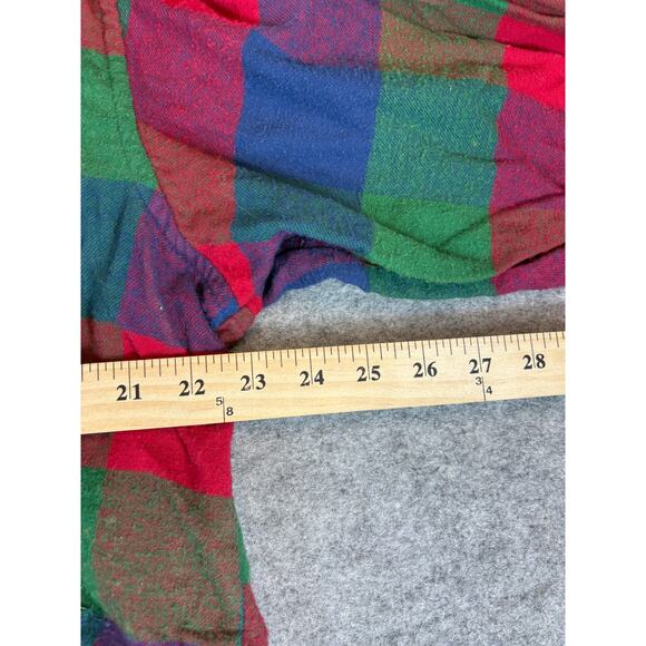 Vintage 90s Basic Options Plaid Button Down Shirt Mens XL Multicolor Work Goth - Picture 6 of 7